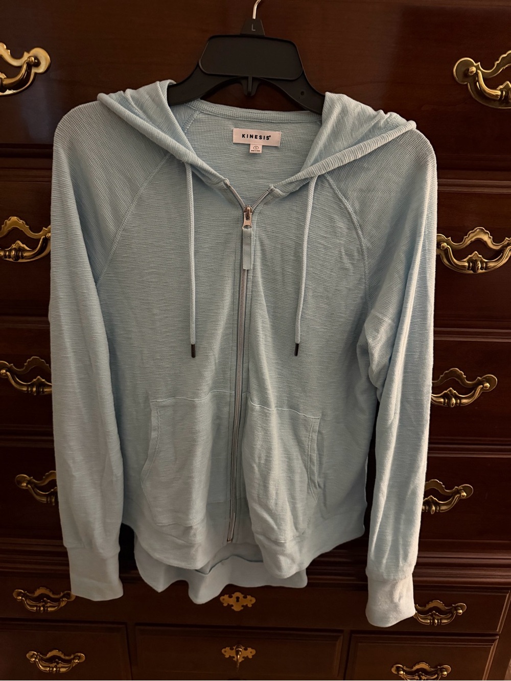 Kensie Light Blue Zip-Up Hoodie Jacket